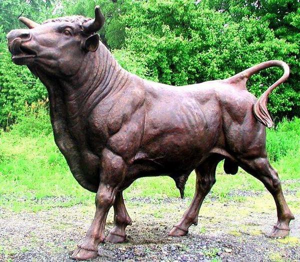 Bull Giant 74" High Bronze Statue